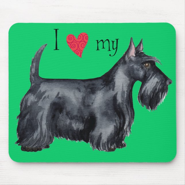 I Love my Scottie Mouse Pad (Front)