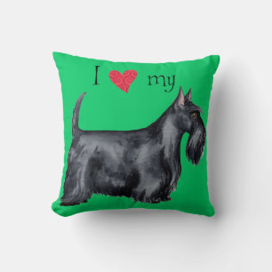 I Love my Scottie Throw Pillow