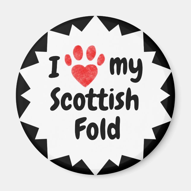 I Love My Scottish Fold Cat Magnet (Front)