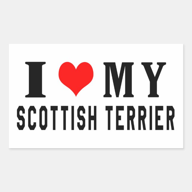 I Love My Scottish Terrier Sticker (Front)