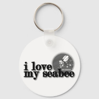 I love my Seabee with Seabee logo Keychain