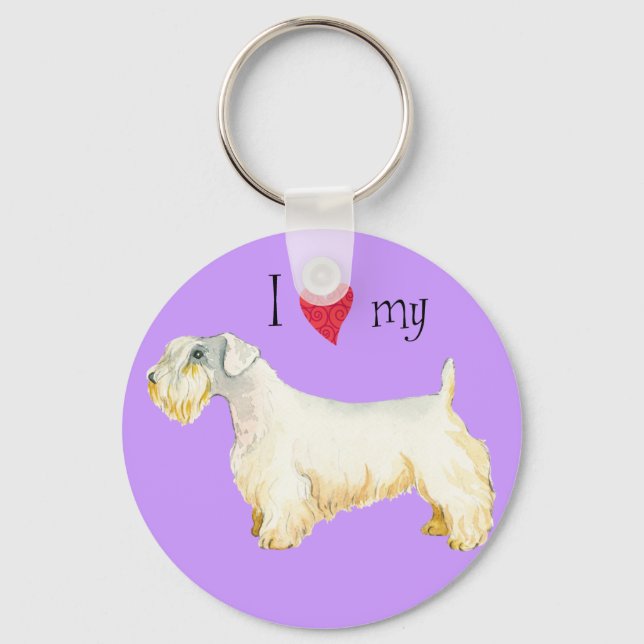 I Love my Sealyham Terrier Keychain (Front)