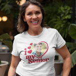 I Love My Senior Grad Photo Custom T-Shirt<br><div class="desc">Show your grad how proud you are with this I Love My Senior photo shirt! Simply upload a photo and Zazzle will print it onto a shirt for you. Order yours today!</div>