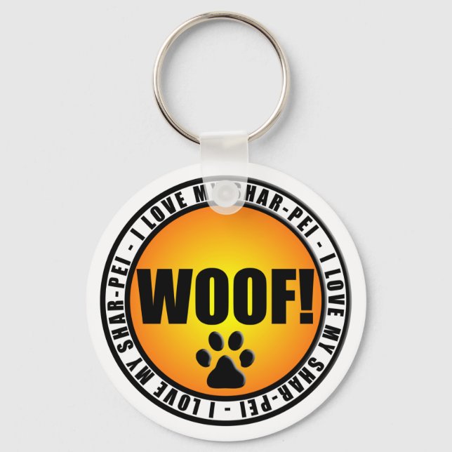 I Love My Shar-pei! keychain (Front)