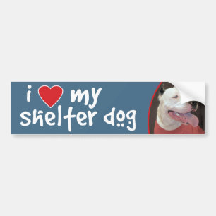I Love My Shelter Dog-Pitbull Bumper Sticker/Decal Sticker