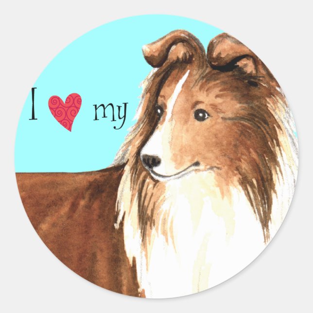 I Love my Sheltie Classic Round Sticker (Front)