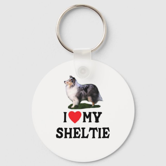 I Love My Sheltie Keychain (Front)