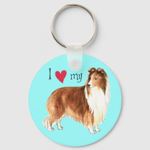 I Love my Sheltie Keychain