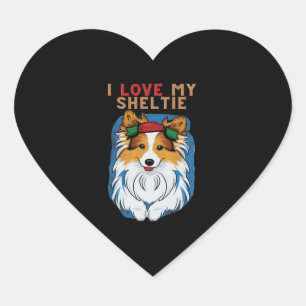 I Love My Sheltie T-Shirt Heart Sticker