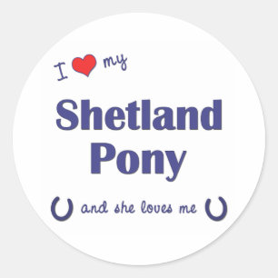 I Love My Shetland Pony (Female Pony) Classic Round Sticker