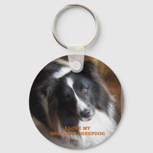 I Love My Shetland Sheepdog Keychain