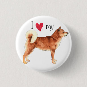 I Love my Shiba Inu 1 Inch Round Button