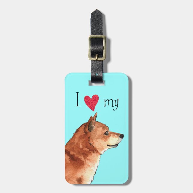 I Love my Shiba Inu Luggage Tag (Front Vertical)