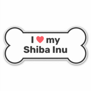 I Love My Shiba Inu Short White Custom Dog Bone