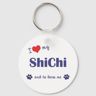 I Love My ShiChi (Male Dog) Keychain