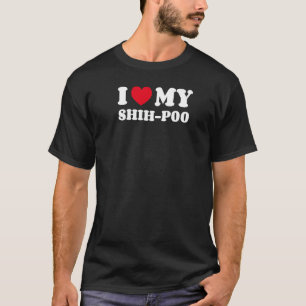 I Love My Shih Poo Dog Owner Heart T-Shirt