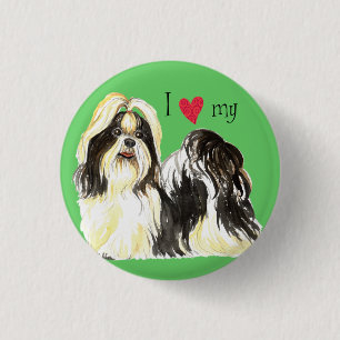 I Love my Shih Tzu 1 Inch Round Button