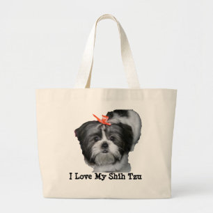 I Love My Shih Tzu Large Tote Bag