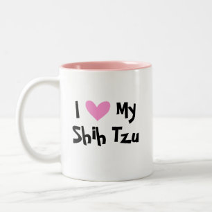 I Love My Shih Tzu (puppy cut) Two-Tone Coffee Mug