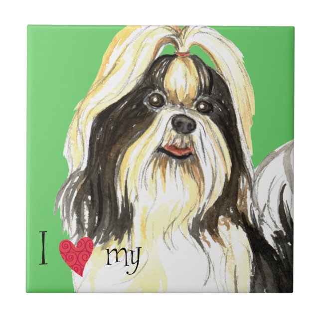 I Love my Shih Tzu Tile (Front)