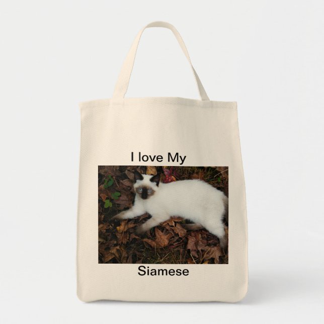 I love My Siamese, (c)kgberry 2010 Organic  Tote (Front)