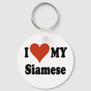 I Love My Siamese Cat Merchandise Keychain