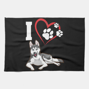 I love my siberian husky dog   Home Decor Gift Kitchen Towel