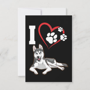 I love my siberian husky dog Home Decor Gift RSVP Card
