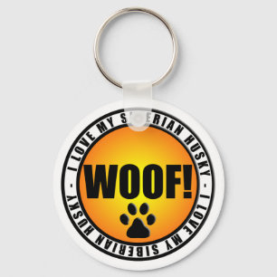 I Love My Siberian Husky! keychain