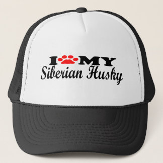 I Love My Siberian Husky Trucker Hat