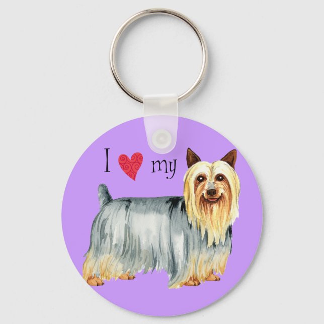 I Love my Silky Terrier Keychain (Front)