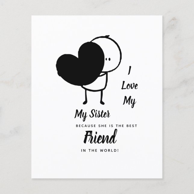 I Love My SISTER - Best Friend Personalized Gift Flyer (Front)
