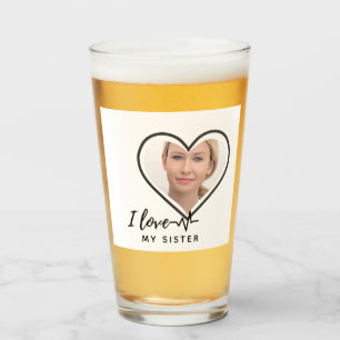 I Love My SISTER - Best Friend Personalized Gift Glass