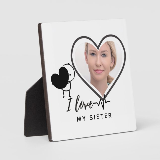 I Love My SISTER - Best Friend Personalized Gift Plaque (Front)