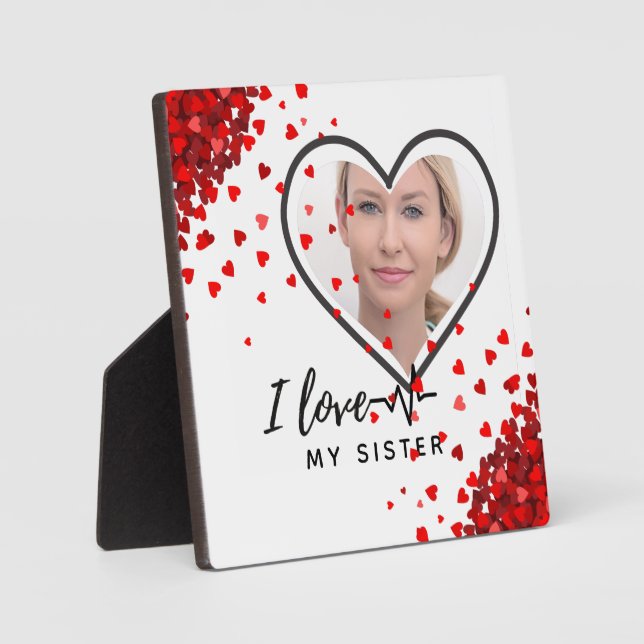 I Love My SISTER - Best Friend Personalized Gift Plaque (Front)