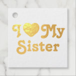 I love my sister favour tags<br><div class="desc">I love my sister gift tag  is the perfect gift to let your sisters know you love them. It is a perfect gift for sister and can be read as a love message to your sister or sarcastic funny one. You choose...  I heart mrs sister is a classic</div>