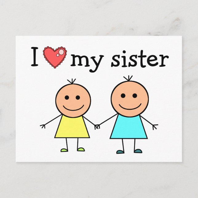 I Love My Sister   Postcard (Front)