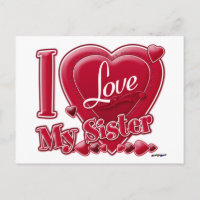 I Love My Sister red - heart