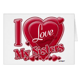I Love My Sisters rouge - coeur