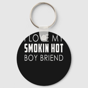 I Love My Smoking Hot Boyfriend Anniversary Trend Keychain