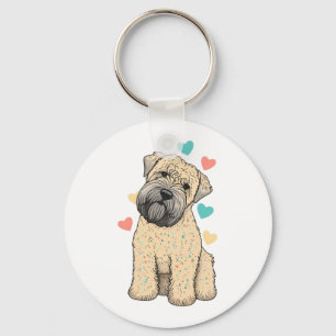 I Love My Soft Coated Wheaten Terrier Dog Heart Keychain