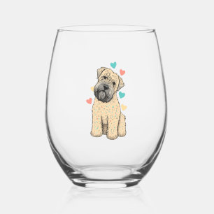 I Love My Soft Coated Wheaten Terrier Dog Heart Stemless Wine Glass
