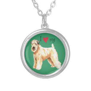 I Love my Soft Coated Wheaten Terrier Silver Plated Necklace