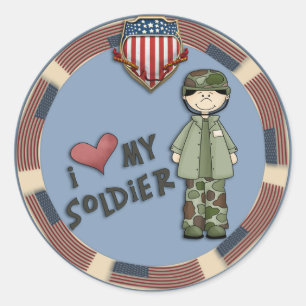 I love my soldier1 classic round sticker