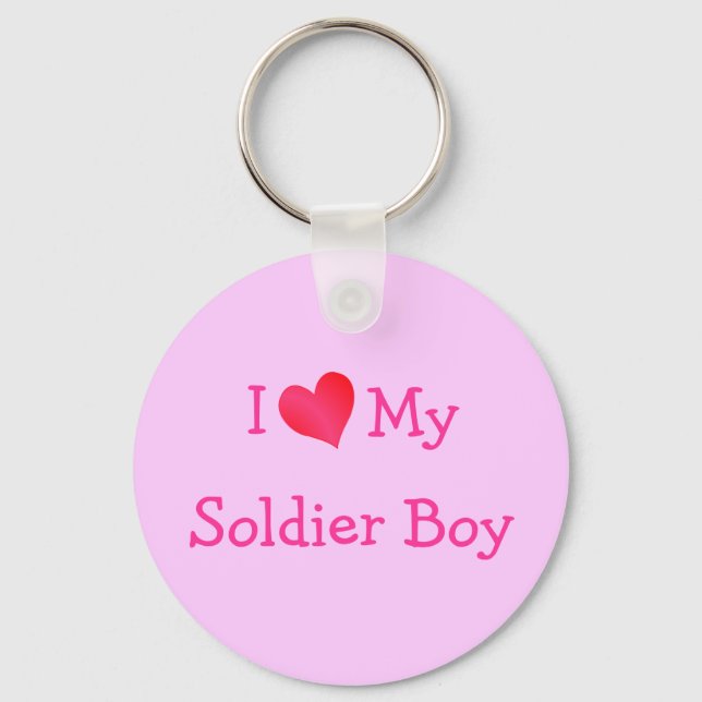 I Love My Soldier Boy Keychain (Front)