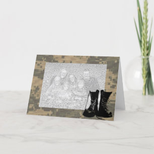 I Love My Soldier Custom Photo Camouflage Card