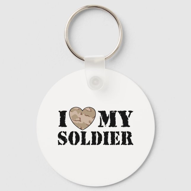 I Love My Soldier Keychain (Front)