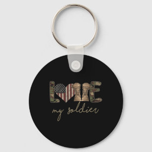 I Love My Soldier Military Army Wife Usa Camour Fl Keychain