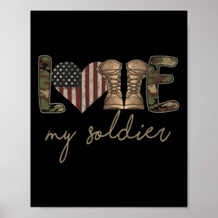 I Love My Soldier Military Army Wife Usa Camour Fl Poster