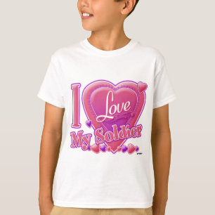 I Love My Soldier pink/purple - heart T-Shirt